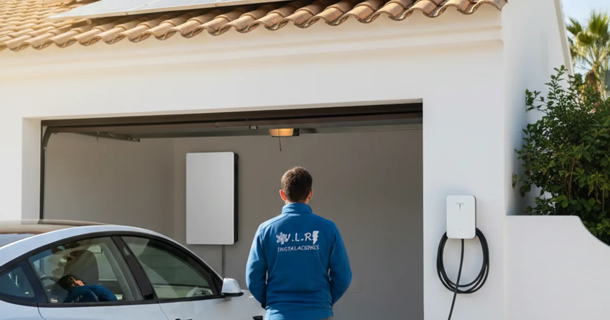 Solar storage battery installed alongside solar panels - VLR Instalaciones Malaga