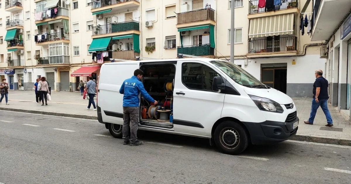 VLR Instalaciones electrician with the company van, serving Carretera de Cádiz